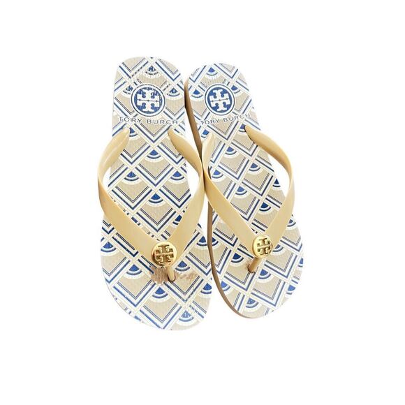 Tory Burch  Flat Flip Flop Yellow sandals size 7 - Picture 3 of 12